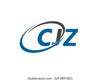 Letra CJZ diseño creativo elegante del logo de swoosh