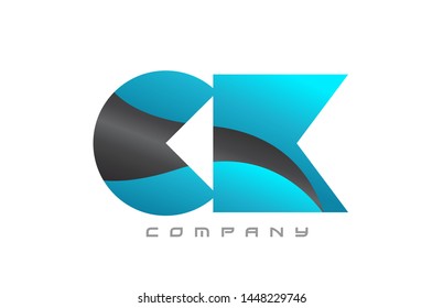 CK C K blue black alphabet combination letter logo design suitable for a company or business