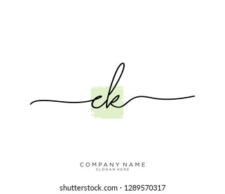 CK C K Initial handwriting logo template