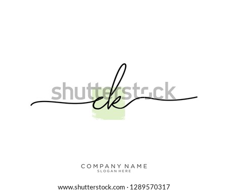 CK C K Initial handwriting logo template Stok fotoğraf © 