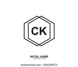 CK C K Initial logo letter with minimalist concept vector