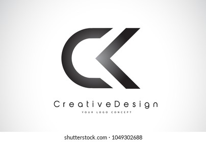 CK C K Letter Logo Design in Black Colors. Creative Modern Letters Vector Icon Logo Illustration.
