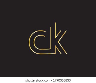 CK C K Letter Logo Design in goldener Farbe. C- und K-Symbol, CK-Logo, CK-Symbol, Vektorlogo