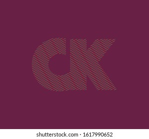 C&K, C K letters joint line logo vector, Abstract Typography letters