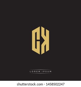 CK C K Logo Emblem Capital Letter Modern Template EPS 10 With Black Background