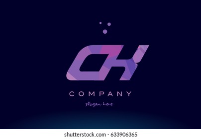 ck c k polygon polygonal letter alphabet text pink purple dots creative company logo vector icon design template