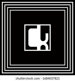 CK,  C and K, Uppercase Letter Initial flat and clean Logo Design Template Vector Illustration