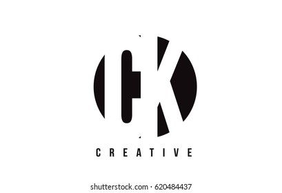 CK C K White Letter Logo Design with Circle Background Vector Illustration Template.