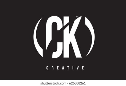 CK C K White Letter Logo Design with White Background Vector Illustration Template.