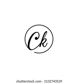 CK circle feminine concept initial logo best for beauty and fashion