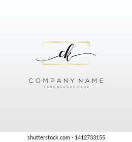 CK handwriting initial logo template vector.