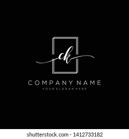 CK handwriting initial logo template vector.