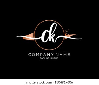 CK handwriting initial  logo vector