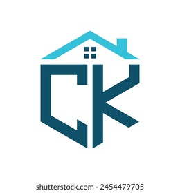 PLANTILLA de diseño de logotipo de CK House. Letra CK Logo para Bienes Raíces, Construcción o cualquier negocio relacionado con la casa