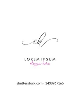 CK Initial beauty monogram logo vector