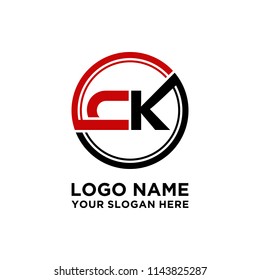 CK initial circle logo template vector