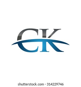 CK initial company blue swoosh logo