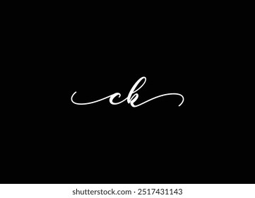 Diseño creativo inicial del logotipo de CK y logotipo moderno
