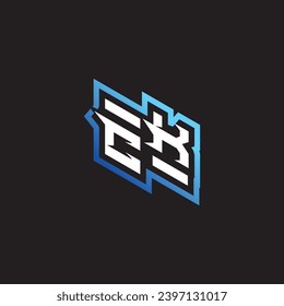 CK initial gaming team, youtube, twitch and clipart stock illustration logo