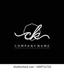 CK Initial handwriting logo concept