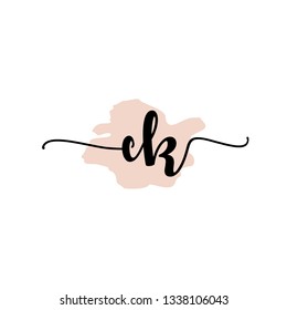 CK  Initial Handwriting logo template vector