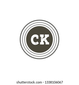 CK  Initial Handwriting logo template vector
