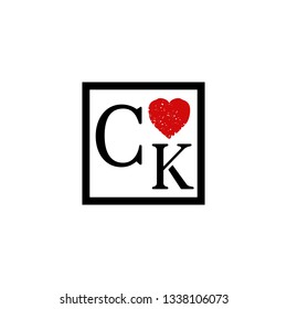 CK  Initial Handwriting logo template vector