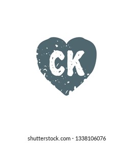 CK  Initial Handwriting logo template vector