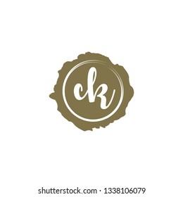 CK  Initial Handwriting logo template vector
