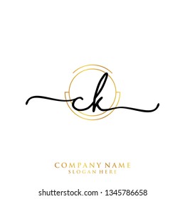 CK Initial handwriting logo template