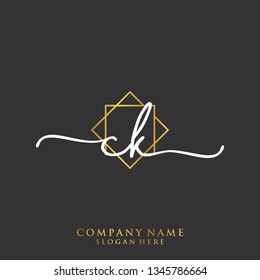 CK Initial handwriting logo template