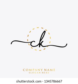 CK Initial handwriting logo template