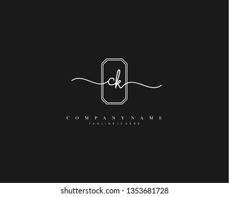 CK initial handwriting logo template vector