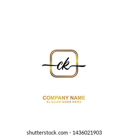 CK Initial handwriting logo template vector