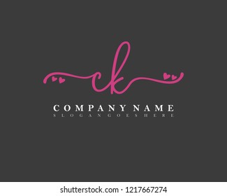 CK Initial handwriting logo vector