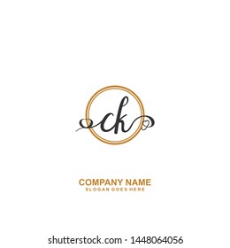 CK Initial handwriting logo vector