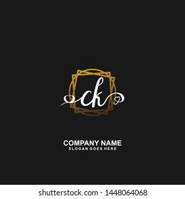 CK Initial handwriting logo vector