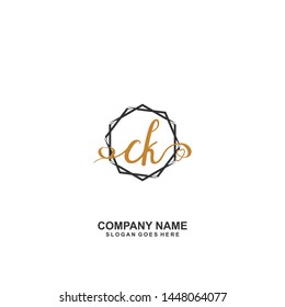 CK Initial handwriting logo vector