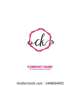 CK Initial handwriting logo vector