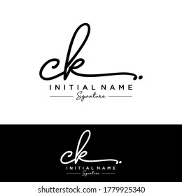 Ck Initial Letter Handwriting Signature Logo Stock Vector (Royalty Free ...