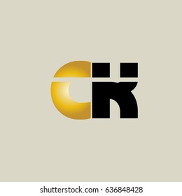 ck initial letter linked lowercase logo. c and k vector template design.