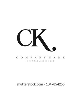 Diseño de plantillas de lujo para el logotipo de la carta inicial de CK
