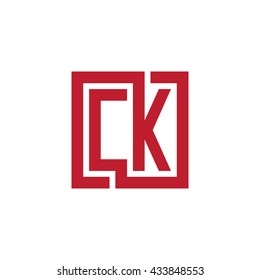 CK initial letters looping linked square logo red