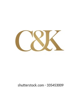 C&K Initial logo. Ampersand monogram golden logo