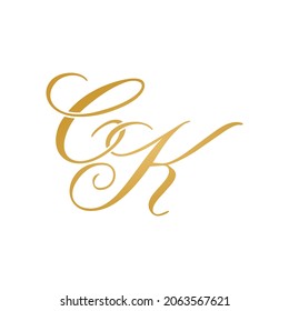 CK initial logo design vector stock