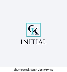 ck initial logo design vector