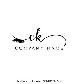 CK initial Logo lash logo eyelash vector modern