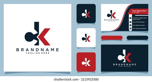 CK initial logo template vector with business card design