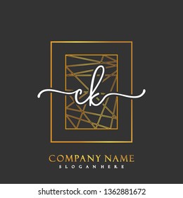 CK Initial luxury handwriting logo vector 