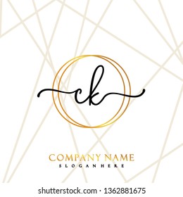 CK Initial luxury handwriting logo vector 